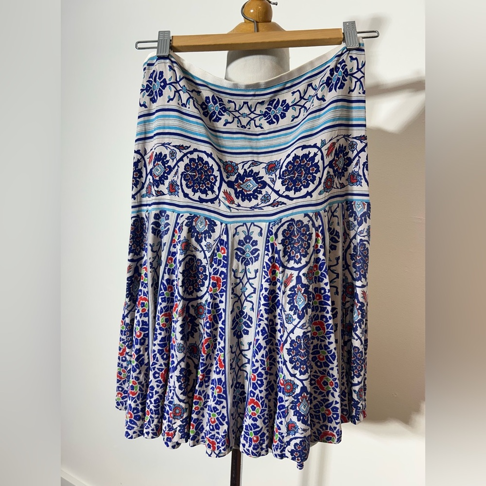 DVF Diane Von Furstenberg 100% Silk A-Line Flared Skirt